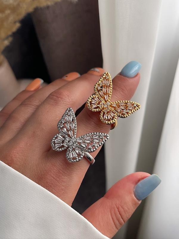 انگشتر پروانه فول نگین 
