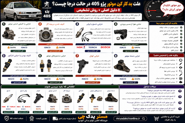 علت بد کار کردن موتور پژو 405 درجا چیست؟ | 8 دلیل + روش تشخیص