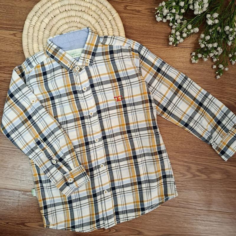 پیراهن چهارخانه طرح دو