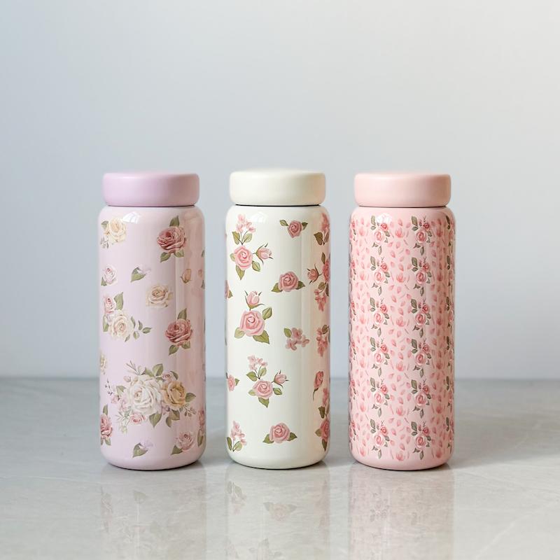 تراول ماگ استوانه ای گلدار 320ml