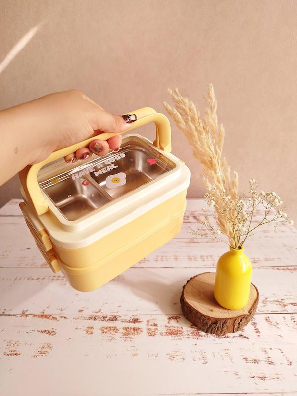 ظرف غذا دو طبقه داخل استیل