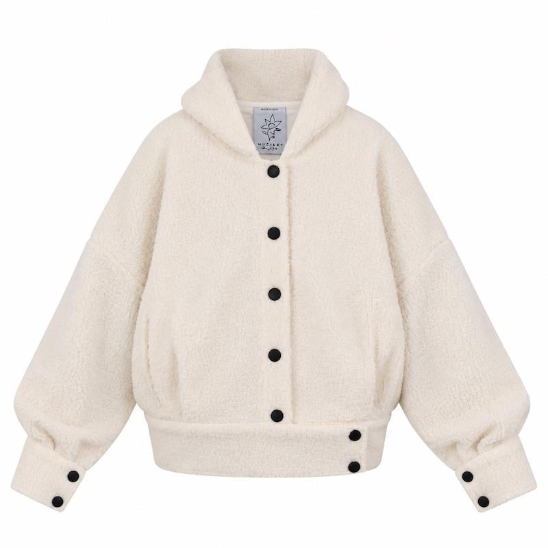 ژاکت کراپ تدی کرم