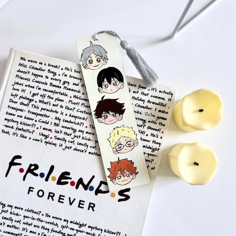 بوکمارک چوبی نقاشی شده Haikyu