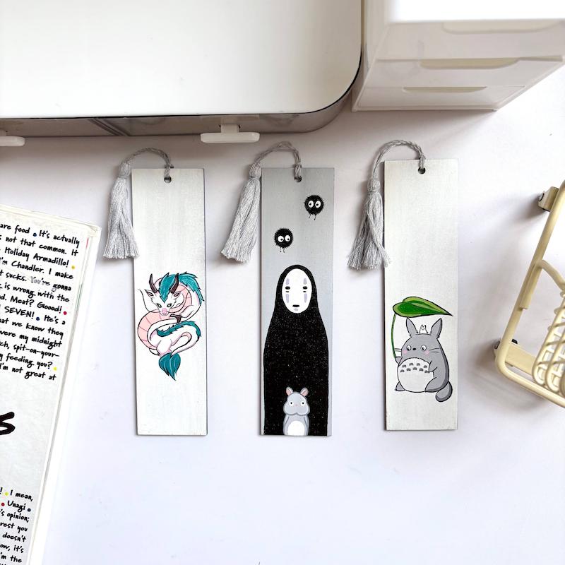 بوکمارک چوبی نقاشی شده Studio Ghibli