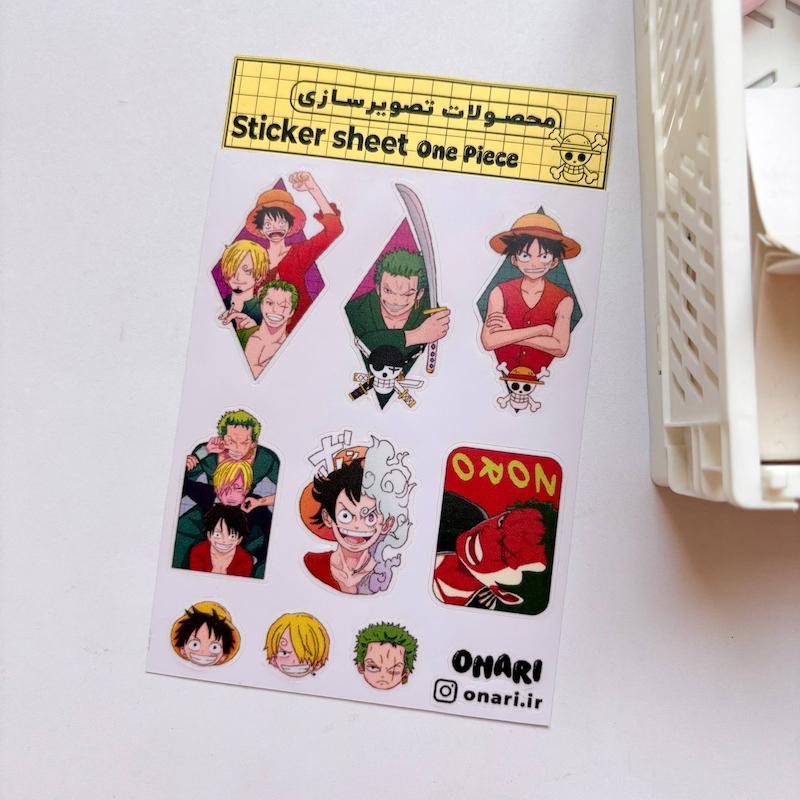 استیکر شیت تصویر سازی شده One Piece 