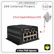 پاور اینجکتور گیگ 4 پورت دارای پاور 24 ولت داخلی DPI-120W24G4P