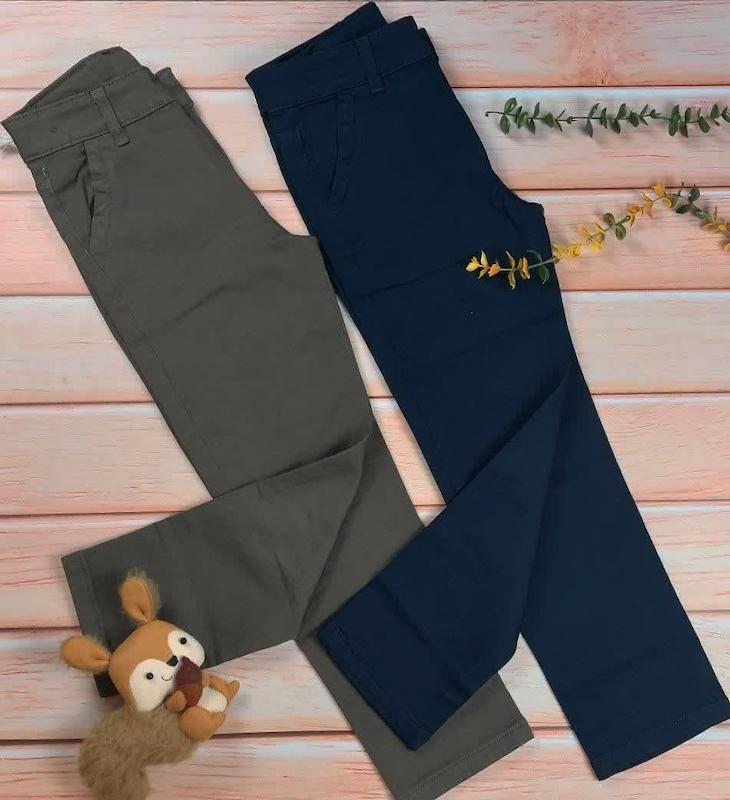 شلوار کتان کمر دکمه دار