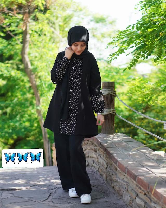 ست تونیک و شلوار مشکی سایه