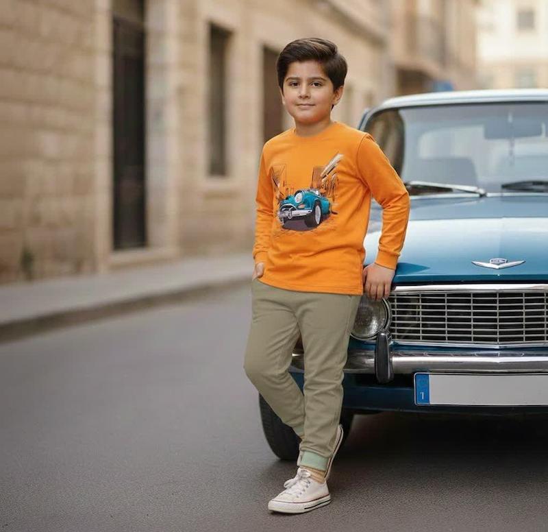 بلوز و ست ماشین آبی