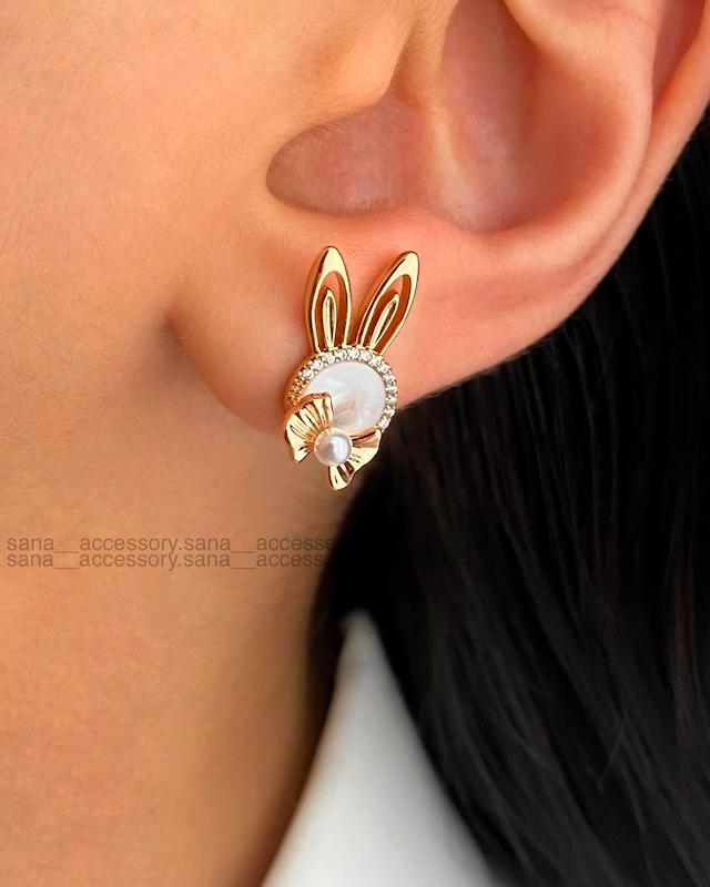 گوشواره میخی خرگوش صدفی ژوپینگ