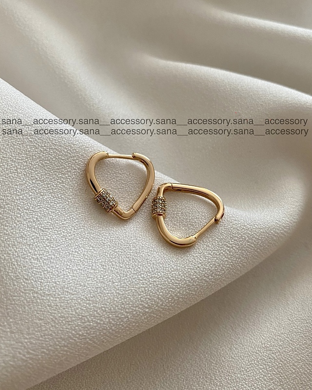 گوشواره قلبی نگین ژوپینگ