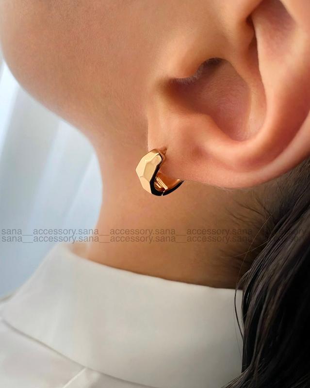 گوشواره چند وجهی طرح طلا ژوپینگ