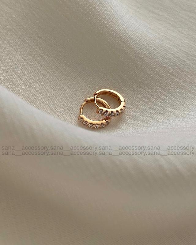 گوشواره ظریف تک لاین نگین ژوپینگ