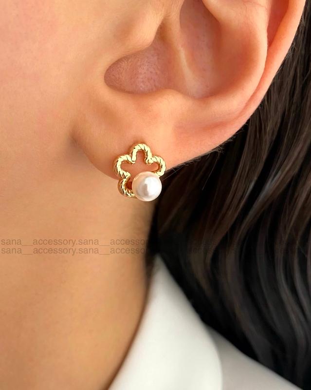 گوشواره فلاور تک مروارید ژوپینگ
