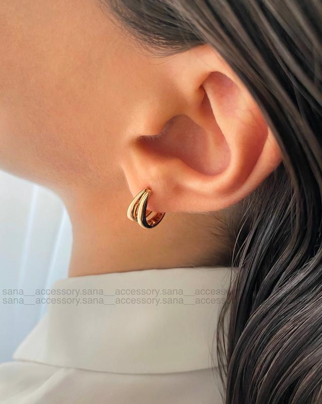 گوشواره دو لاین خط آینه ای ژوپینگ