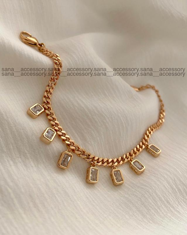 دستبند کارتیر هفت آویز نگین ژوپینگ