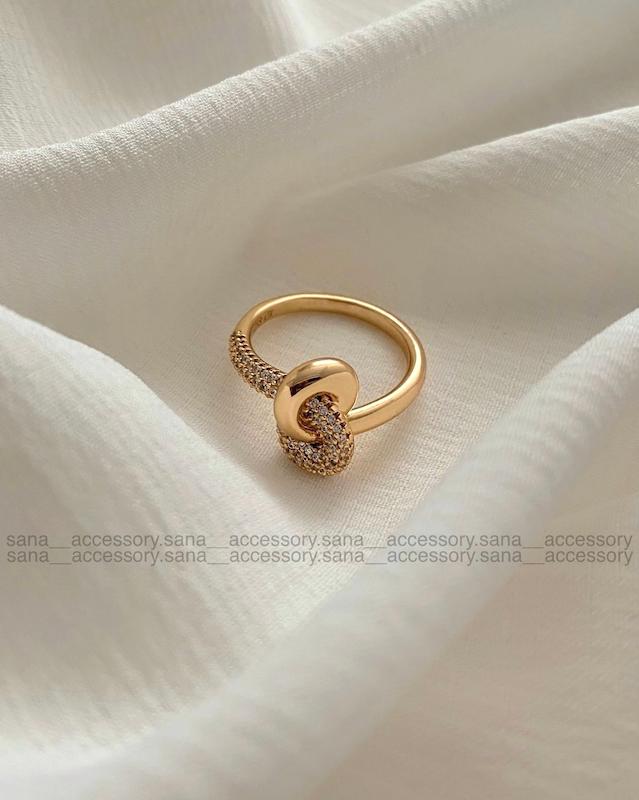 انگشتر گره نیمه نگین ژوپینگ