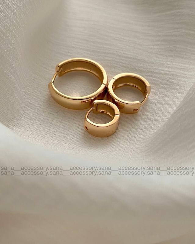 گوشواره حلقه آینه ای سه سایزی ژوپینگ