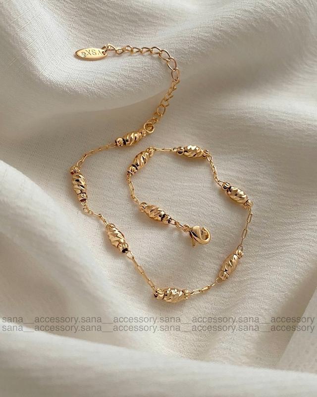 پابند سه توپ تراش طرح طلا