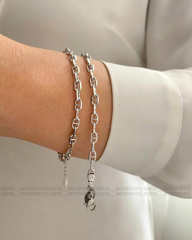 دستبند هرمس دو بعدی سیلور ژوپینگ