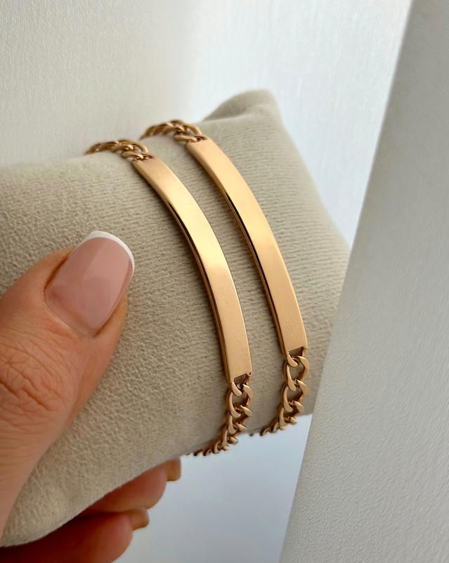 دستبند پلاک دار آینه ای تخت ژوپینگ 