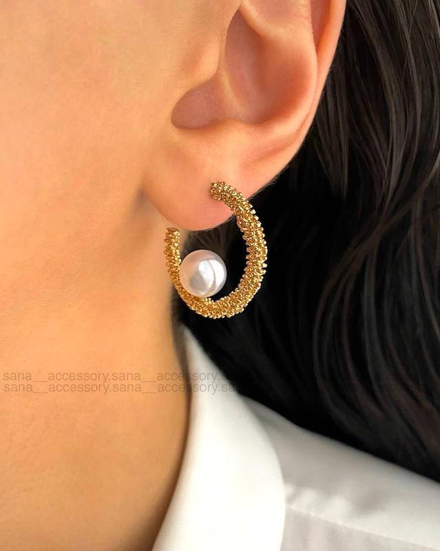 گوشواره خاویاری تک مروارید