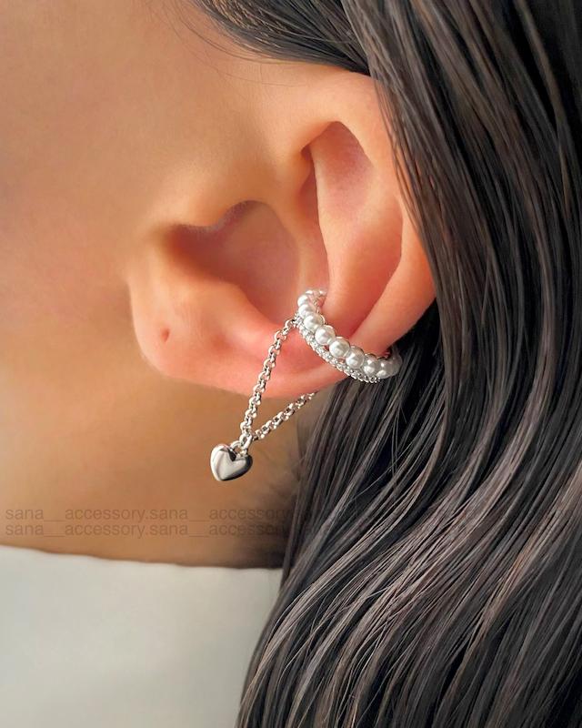 ایرکاف حلقه مرواریدی آویز قلب سیلور ژوپینگ