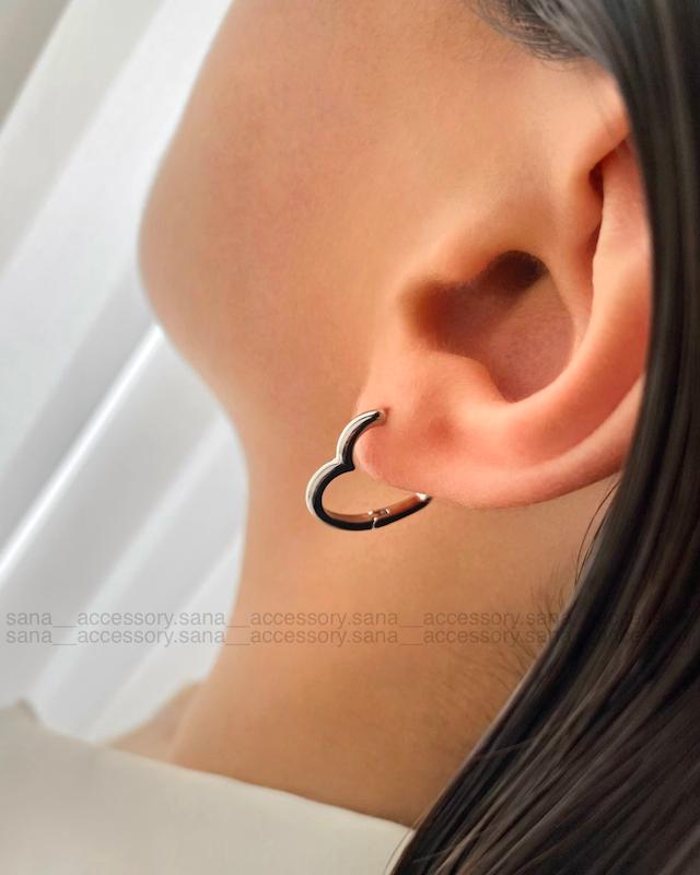 گوشواره قلب دو بعدی سیلور ژوپینگ