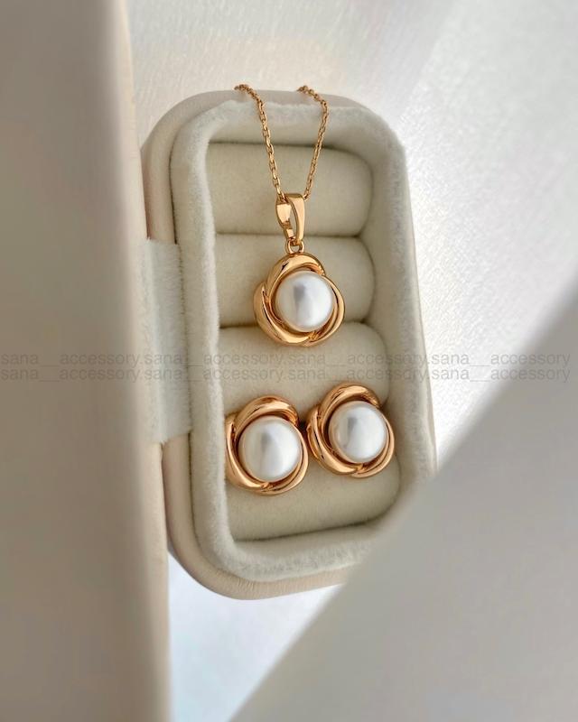 نیم ست فلاور مرواریدی ژوپینگ