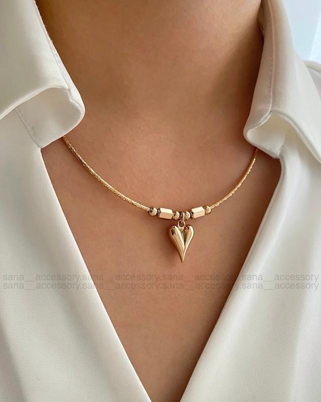 طوق مینیمال آویز قلب ژوپینگ