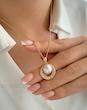 پلاک حلقه مروارید دو رج نگین ژوپینگ