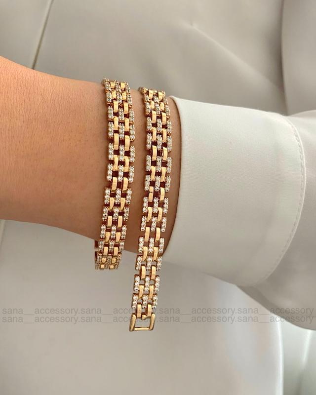 دستبند رولکس نیمه نگین ژوپینگ
