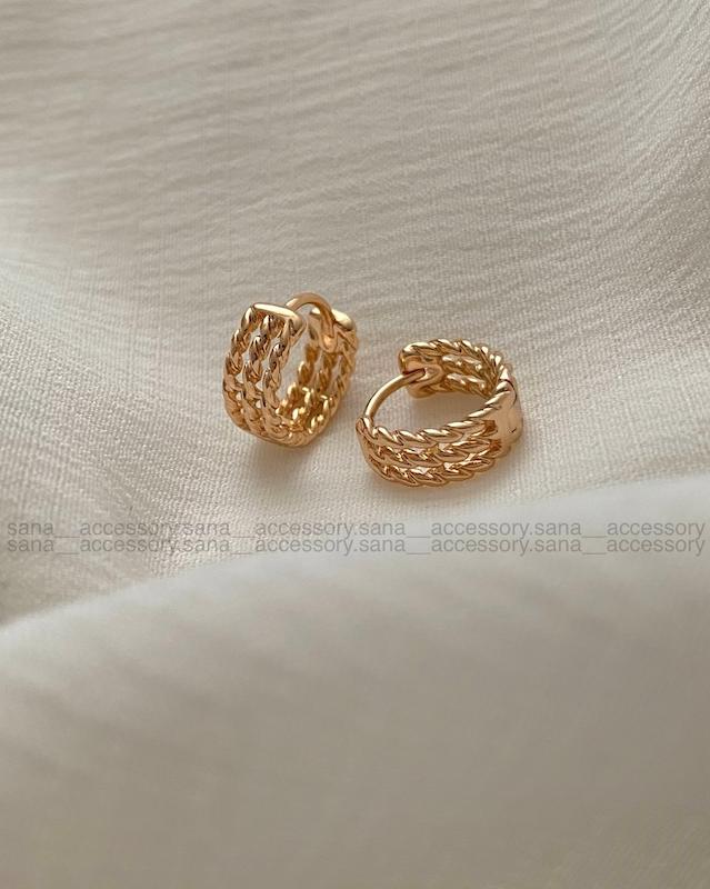 گوشواره سه لاین طنابی ژوپینگ
