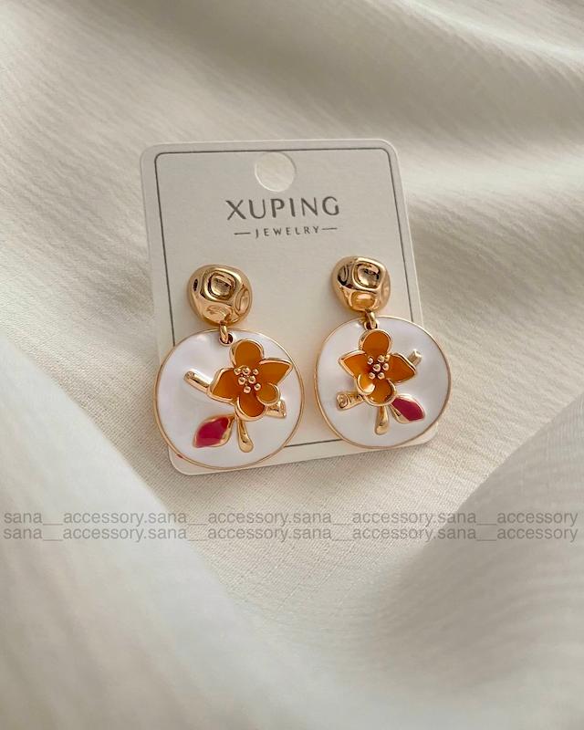 گوشواره میناکاری فلاور برجسته ژوپینگ