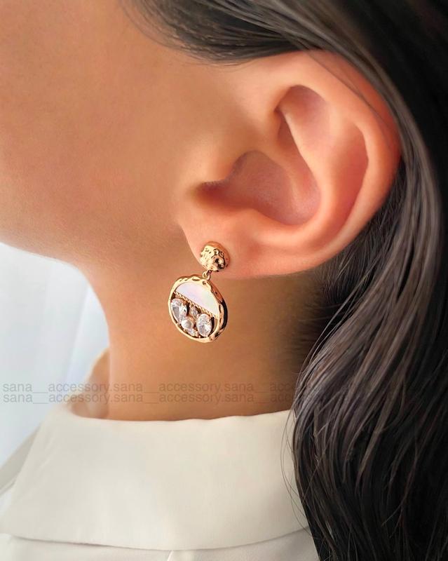 گوشواره صدفی جواهری ژوپینگ