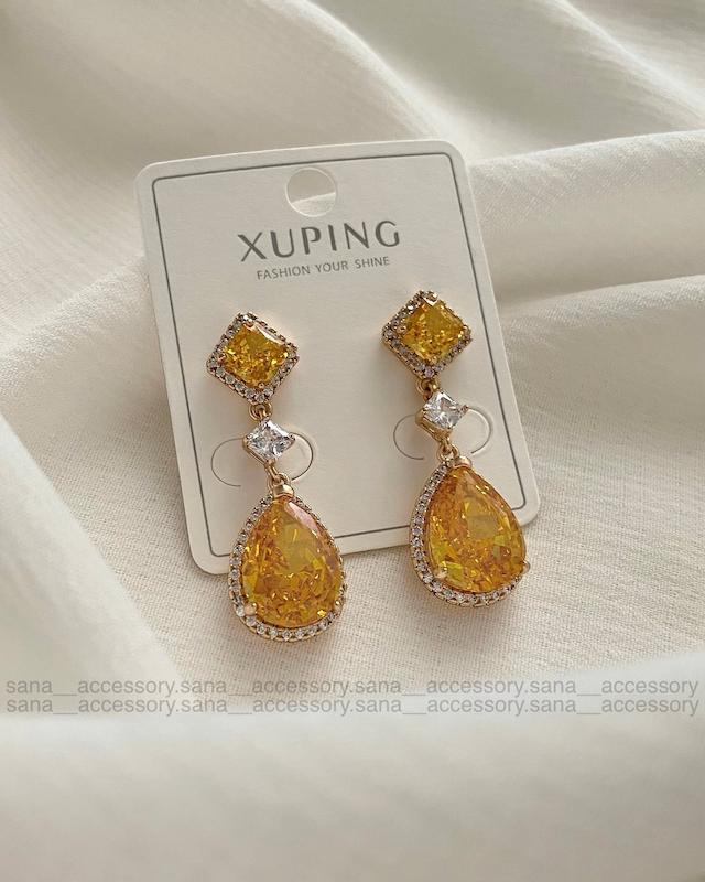 گوشواره جواهری کهربایی ژوپینگ