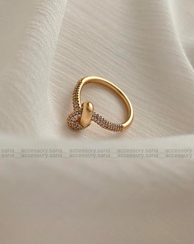 انگشتر گره نیمه نگین ژوپینگ