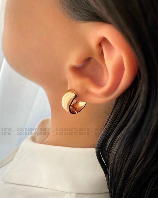 گوشواره گرد آینه ای پهن ژوپینگ