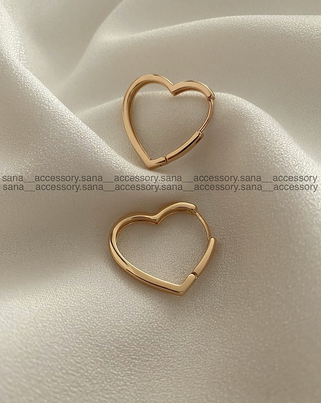 گوشواره قلب دو بعدی بزرگ ژوپینگ