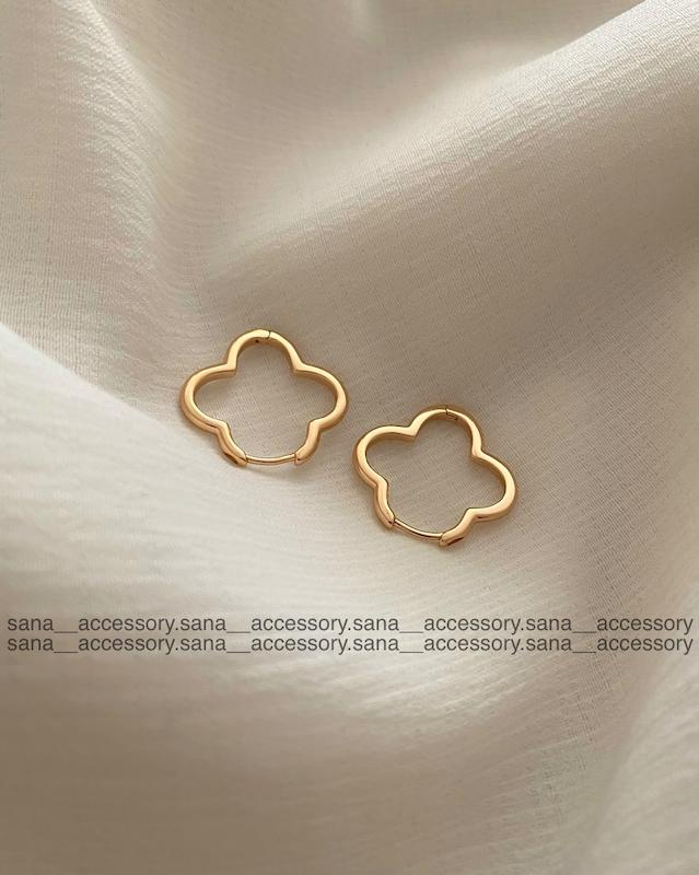 گوشواره خطی گل چهار پر ژوپینگ