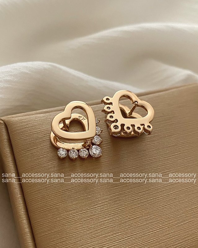 گوشواره قلب جواهری ژوپینگ