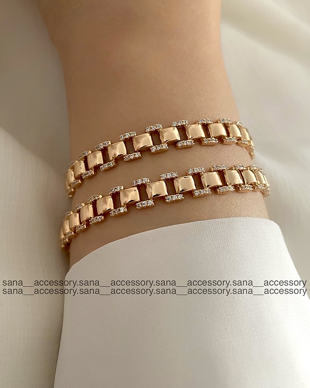 دستبند بند ساعتی دور نگین ژوپینگ