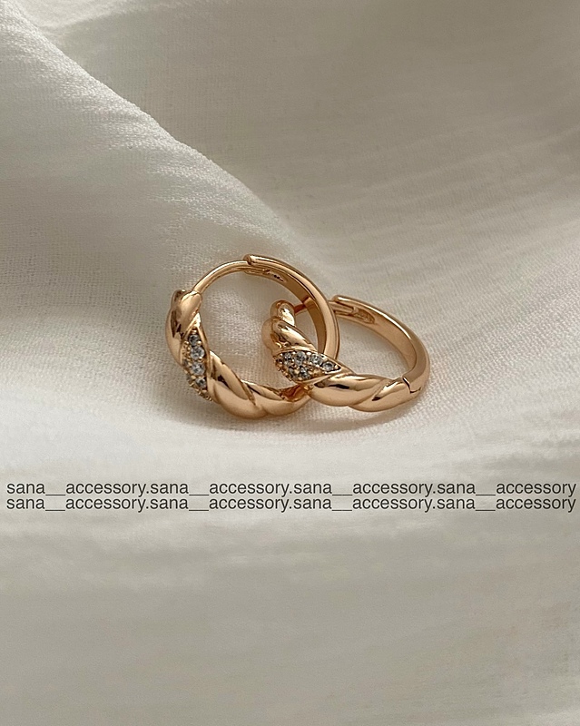 گوشواره طنابی نگین دار ژوپینگ 