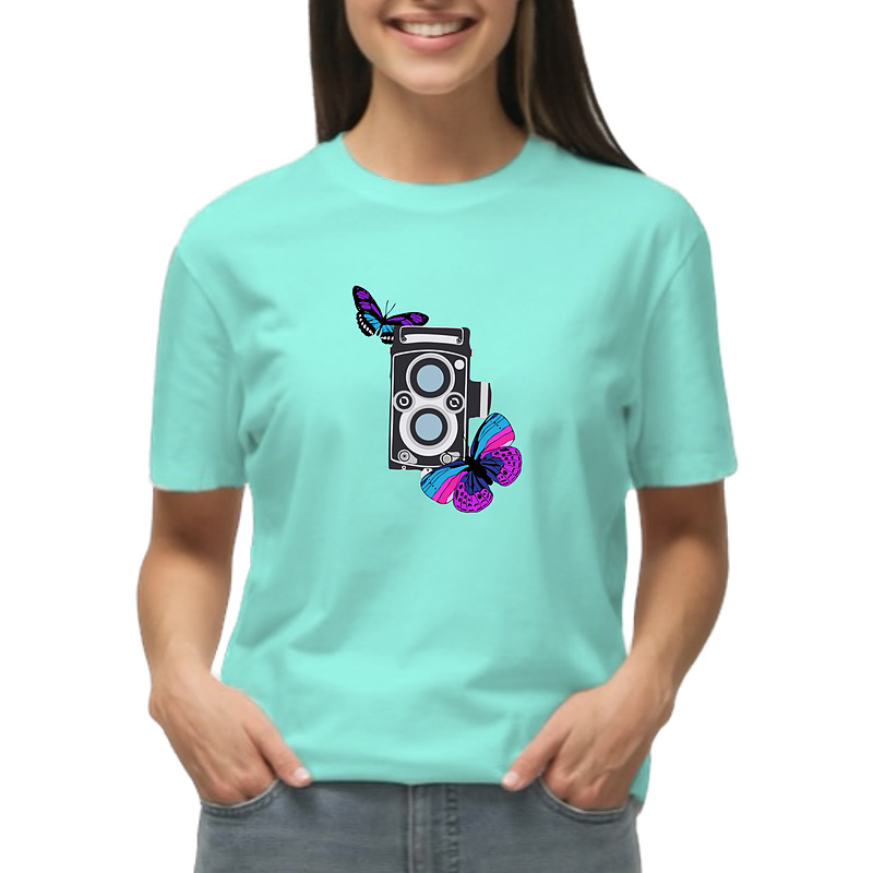 تیشرت ترنگ طرح پروانه camera