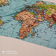 شال نقشه جهان WORLD  فیروزه ای ترنگ 
