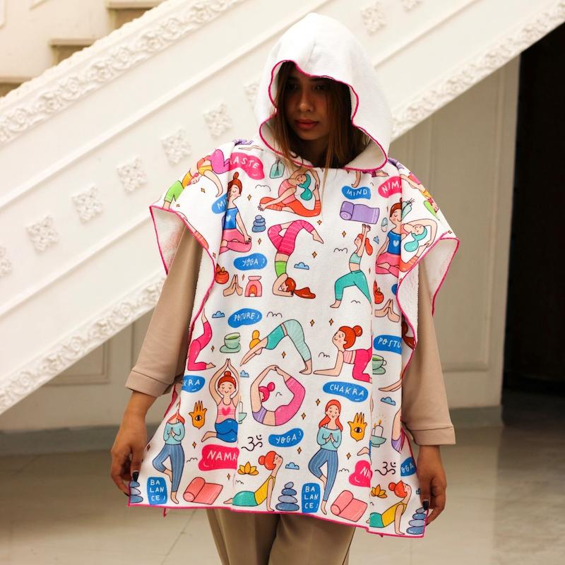 حوله پانچو طرح یوگایی تپلو «yoga topol» | قد۷۵ و ۹۰