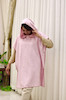 حوله پانچو رنگ «صورتی یخی» | قد ۹۰