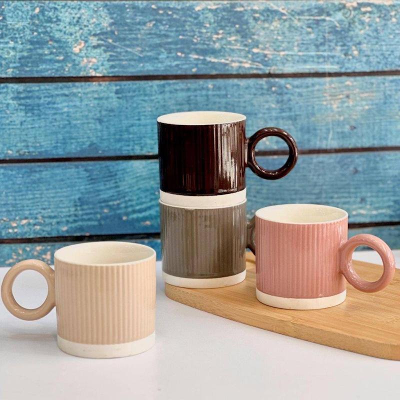 ماگ پايين سفيد دسته گرد٣٤٠ميل