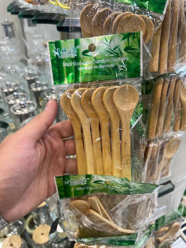 ست قاشق پيمانه بامبو ٦عددى