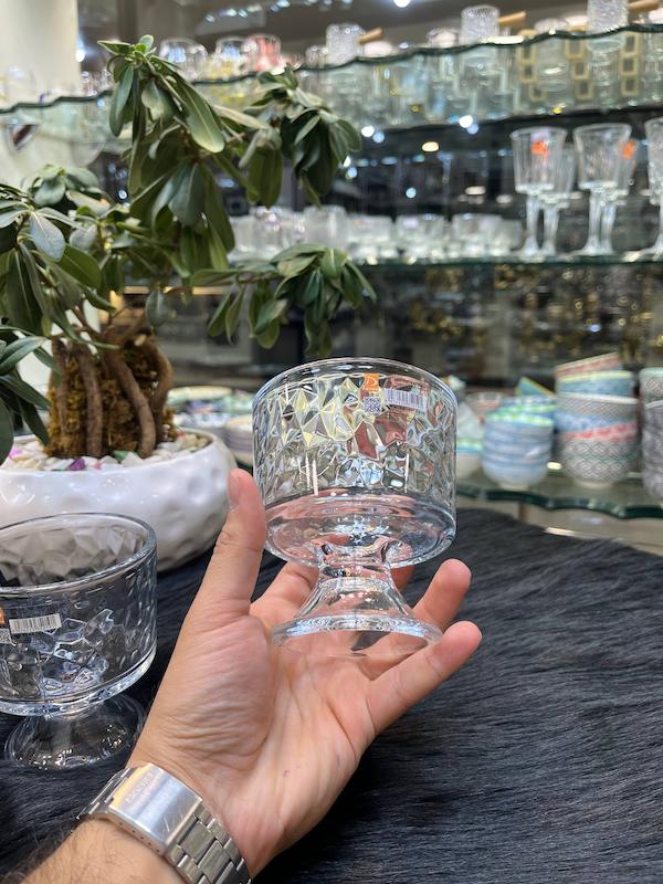 ست دسرخوری ۶تایی آکوا 300 میل Deli | پیاله شیشه‌ای طرح موج | فروشگاه نامارا